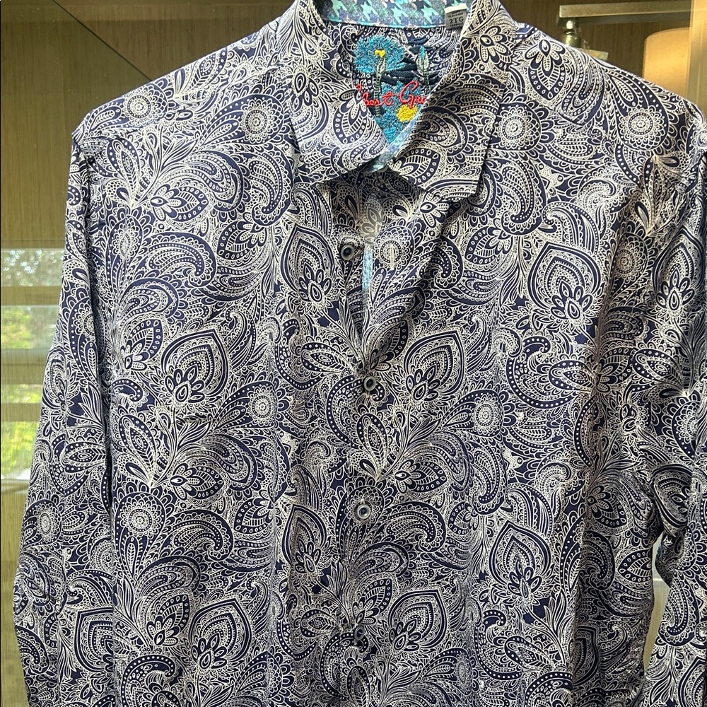 Robert Graham Navy Paisley Button Down Shirt